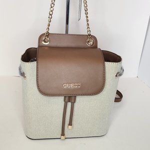 GUESS Tatiana Brown Backpack Shoulder Bag- NWT